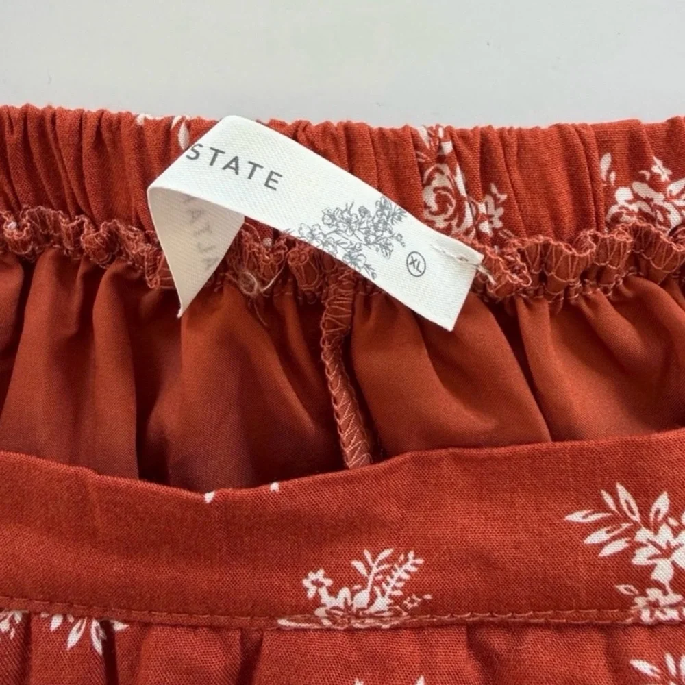 ✨ Alter’d State Rust Floral Tiered Midi Skirt – XL - Picture 8 of 10